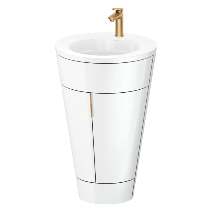 Duravit Starck 1 c-bonded Waschtisch mit Unterschrank bodenstehend, 2 Türen und Innenbeleuchtung