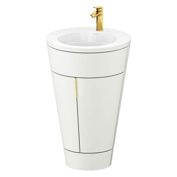 Duravit Starck 1 c-bonded Waschtisch mit Unterschrank bodenstehend, 2 Türen und Innenbeleuchtung