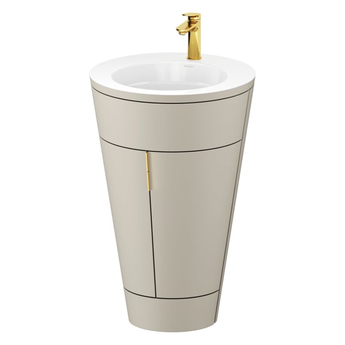 Duravit Starck 1 c-bonded Waschtisch mit Unterschrank bodenstehend, 2 Türen und Innenbeleuchtung