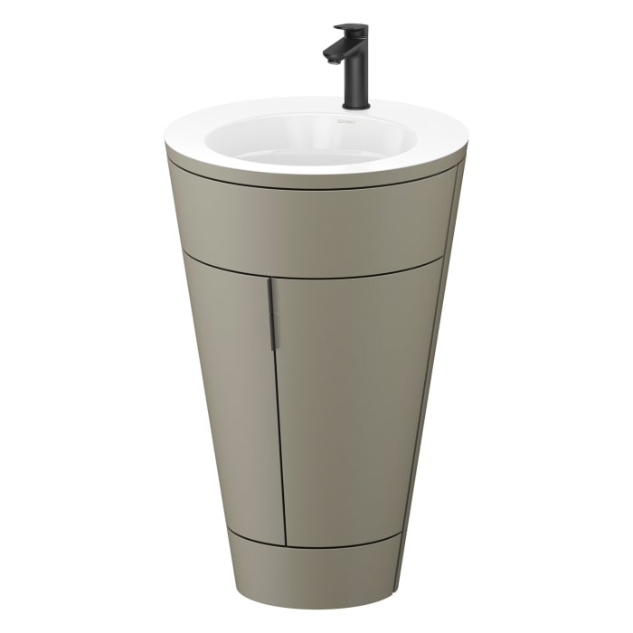 Duravit Starck 1 c-bonded Waschtisch mit Unterschrank bodenstehend, 2 Türen und Innenbeleuchtung