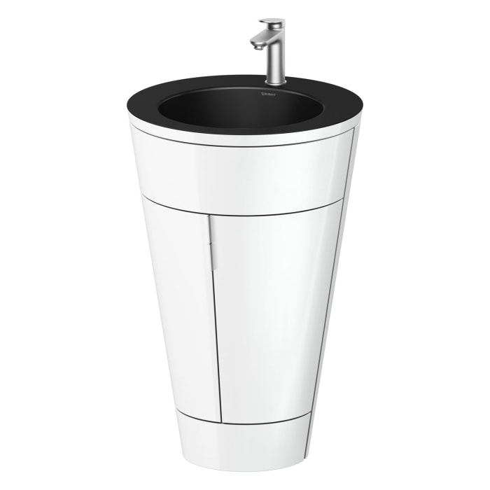 Duravit Starck 1 c-bonded Waschtisch mit Unterschrank bodenstehend, 2 Türen und Innenbeleuchtung