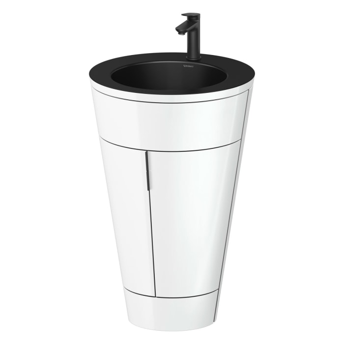 Duravit Starck 1 c-bonded Waschtisch mit Unterschrank bodenstehend, 2 Türen und Innenbeleuchtung