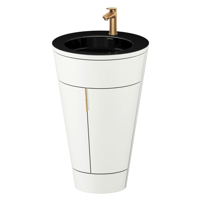 Duravit Starck 1 c-bonded Waschtisch mit Unterschrank bodenstehend, 2 Türen und Innenbeleuchtung