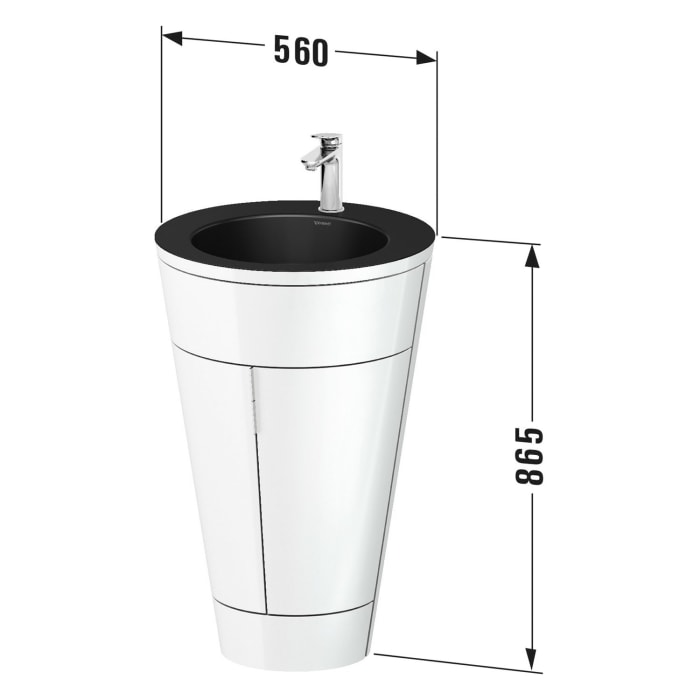 Duravit Starck 1 c-bonded Waschtisch mit Unterschrank bodenstehend, 2 Türen