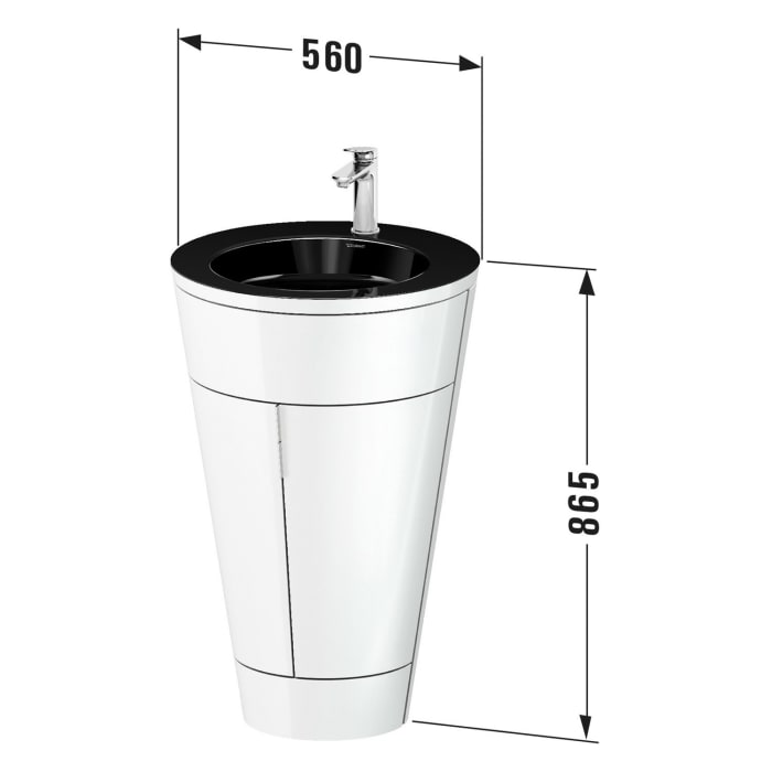 Duravit Starck 1 c-bonded Waschtisch mit Unterschrank bodenstehend, 2 Türen