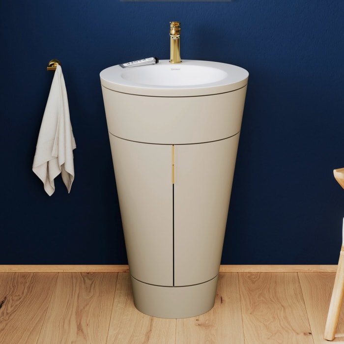 Duravit Starck 1 c-bonded Waschtisch mit Unterschrank bodenstehend, 2 Türen