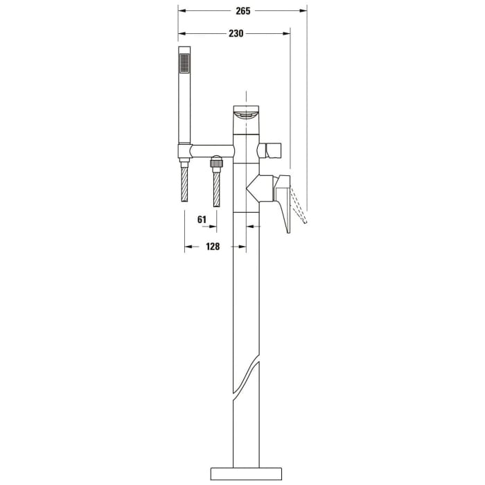 Duravit Tulum Einhebel-Wannenmischer bodenstehend