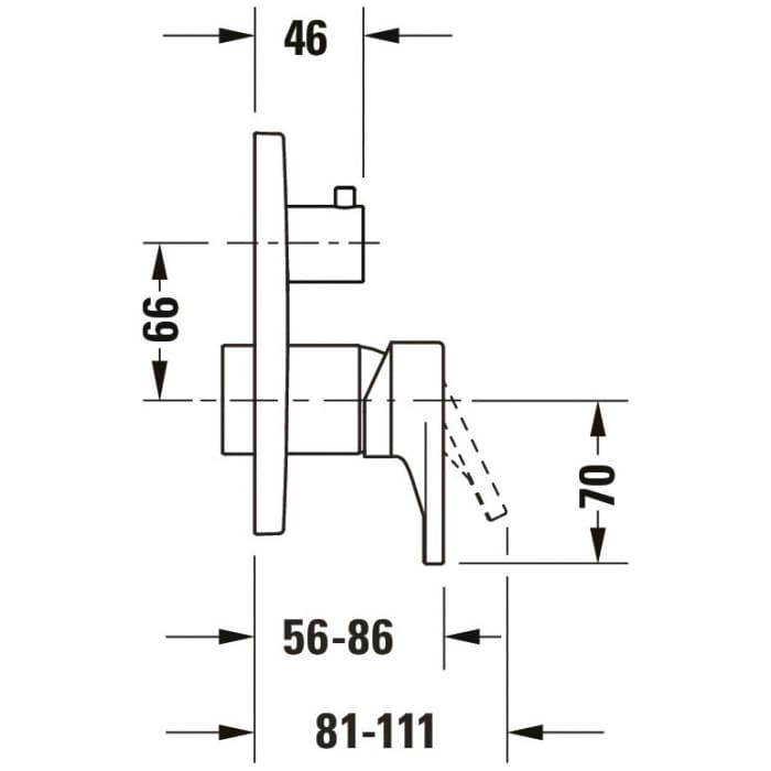 Duravit Tulum Einhebel-Wannenmischer, Unterputz, mit Umstellventil
