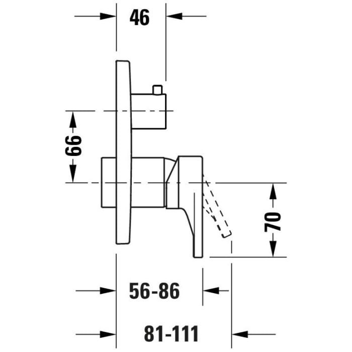 Duravit Tulum Einhebel-Wannenmischer, Unterputz, mit Umstellventil und Sicherungskombination
