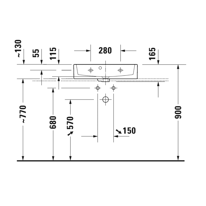 Duravit Vero Air Möbelwaschtisch Compact mit 1 Hahnloch 60 x 40 cm, mit Überlauf