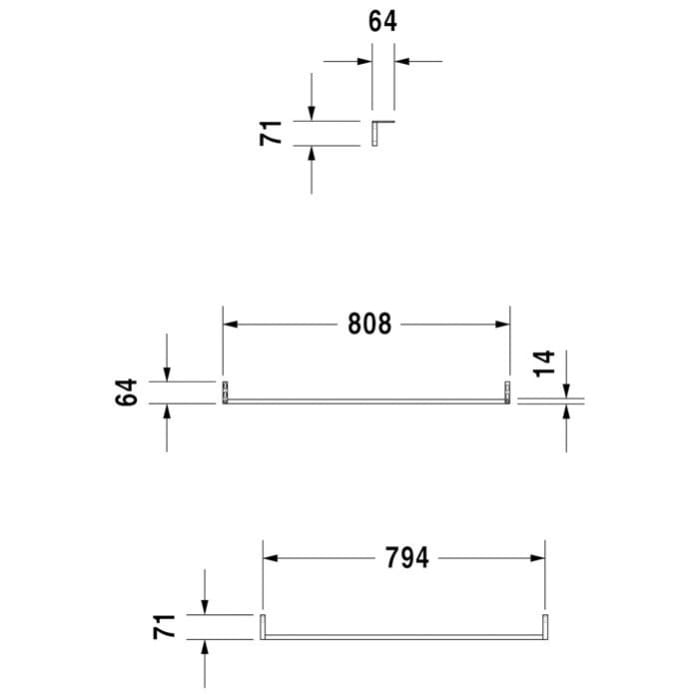 Duravit Vero Handtuchhalter chrom für Vero Möbelwaschtisch 85 cm