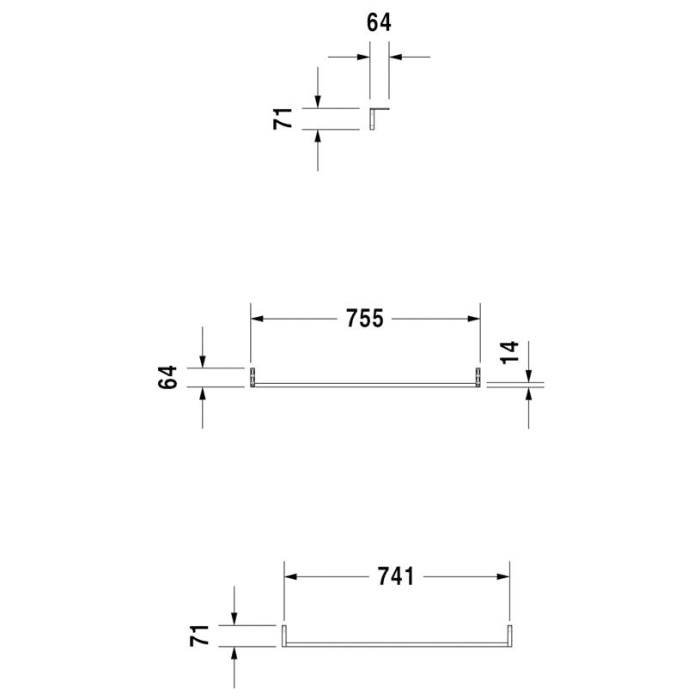 Duravit Vero Handtuchhalter chrom für Vero Waschtisch 80 cm
