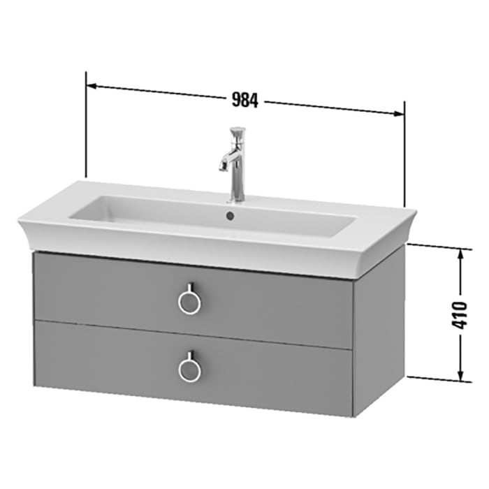 Duravit White Tulip Waschtischunterbau 98,4 x 41 cm, mit 2 Auszügen inkl. Griff