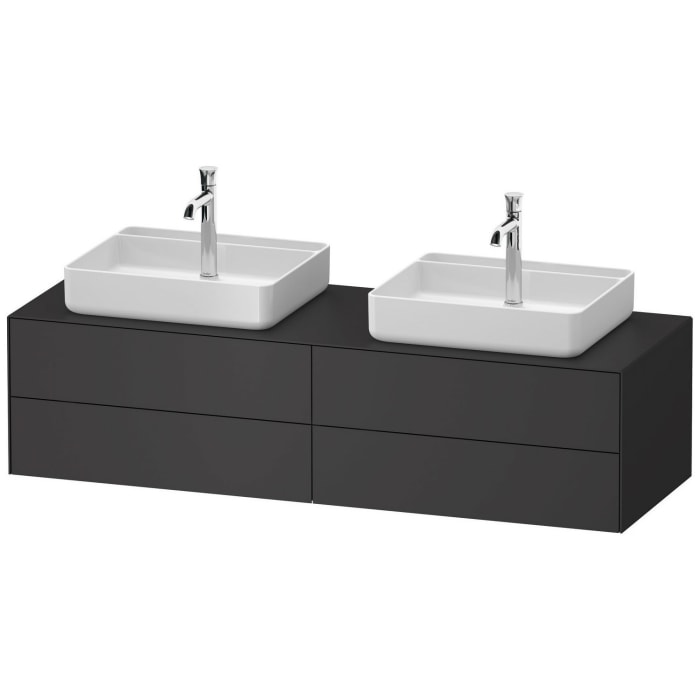 Duravit White Tulip Konsolenwaschtischunterbau mit zwei Ausschnitten 160 x 40,8 cm, 4 Auszüge, grifflos, mit LED-Licht