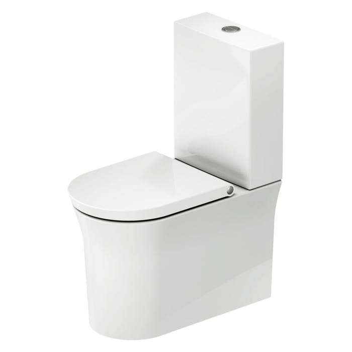 Duravit White Tulip Stand-WC Kombination mit HygieneGlaze, spülrandlos