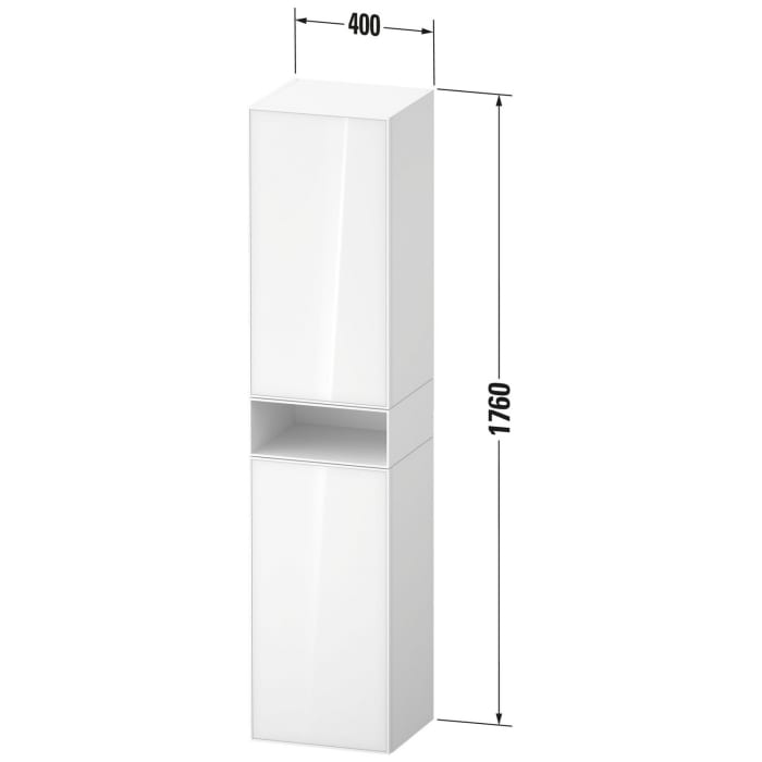 Duravit Zencha Hochschrank 40 x 190 cm, 2 Türen Anschlag links