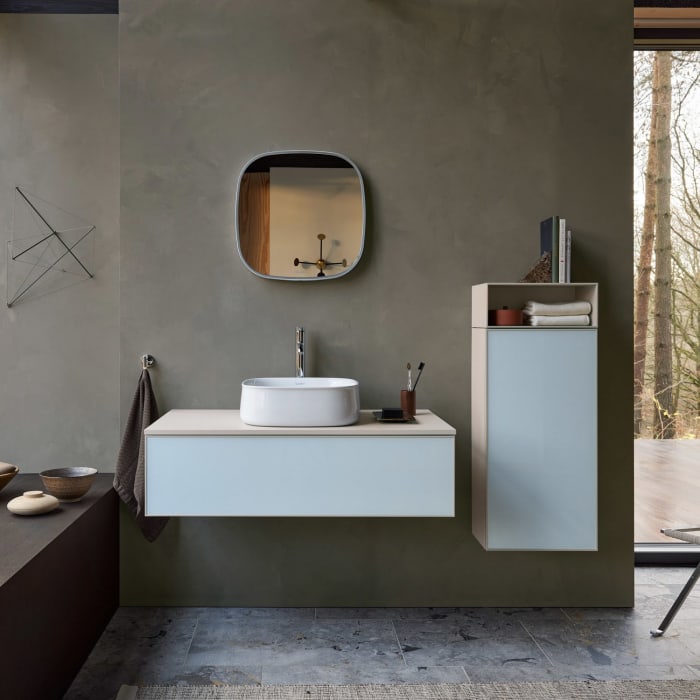 Duravit Zencha Badezimmerspiegel 70 x 70 cm mit Sensor und Spiegelheizung in Weiß