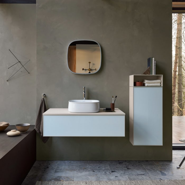 Duravit Zencha Konsolenwaschtischunterbau mit Ausschnitt rechts 130 x 44,2 cm, 4 Auszüge