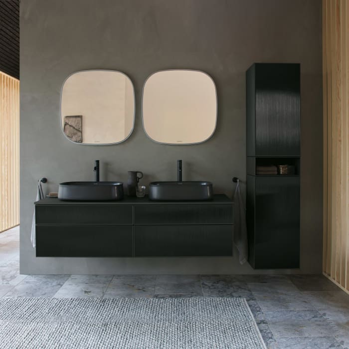 Duravit Zencha Konsolenwaschtischunterbau mit Ausschnitt rechts 130 x 44,2 cm, 4 Auszüge