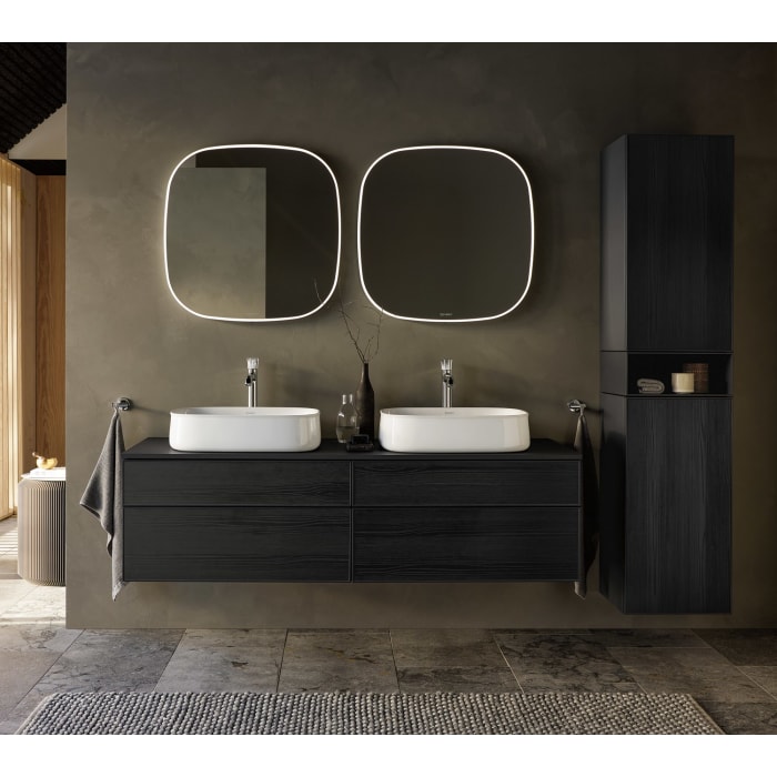 Duravit Zencha Konsolenwaschtischunterbau mit Ausschnitt rechts 130 x 44,2 cm, 4 Auszüge
