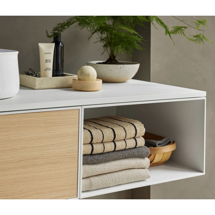 Duravit Zencha Konsolenwaschtischunterbau mit Ausschnitt mittig 100 x 44,2 cm, 2 Auszüge