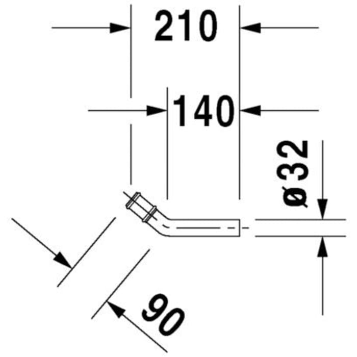 Duravit Ablaufbogen mit Doppelmuffe