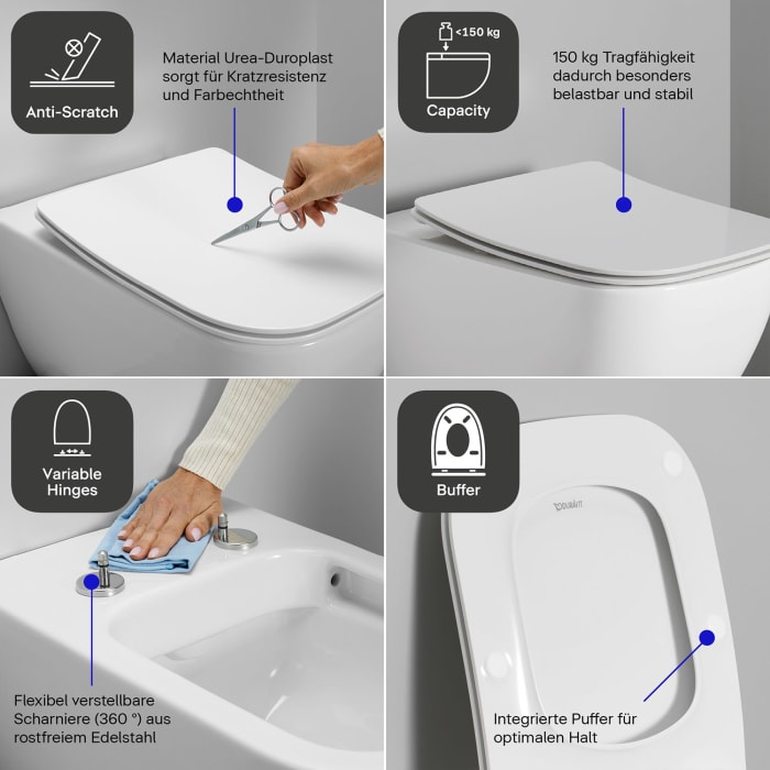 Duravit Universal WC-Sitz eckig mit Absenkautomatik