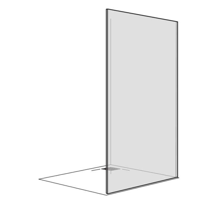 DUSCHOLUX Air 2 Walk-In Duschwand, Anschlag rechts mit Unterputz Wandprofil, Maßanfertigung bis 150 x 220 cm