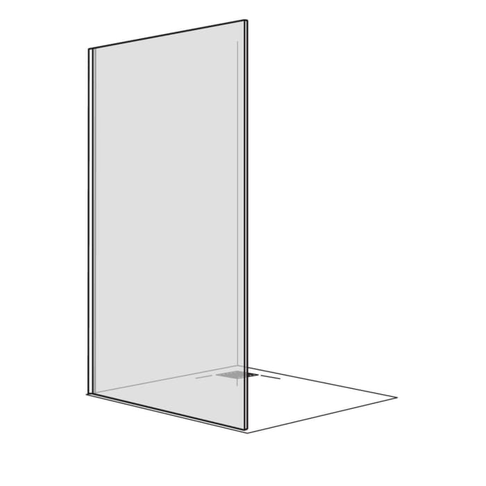 DUSCHOLUX Air 2 Walk-In Duschwand, Anschlag links mit Aufputz Wandprofil, Maßanfertigung bis 120 x 220 cm