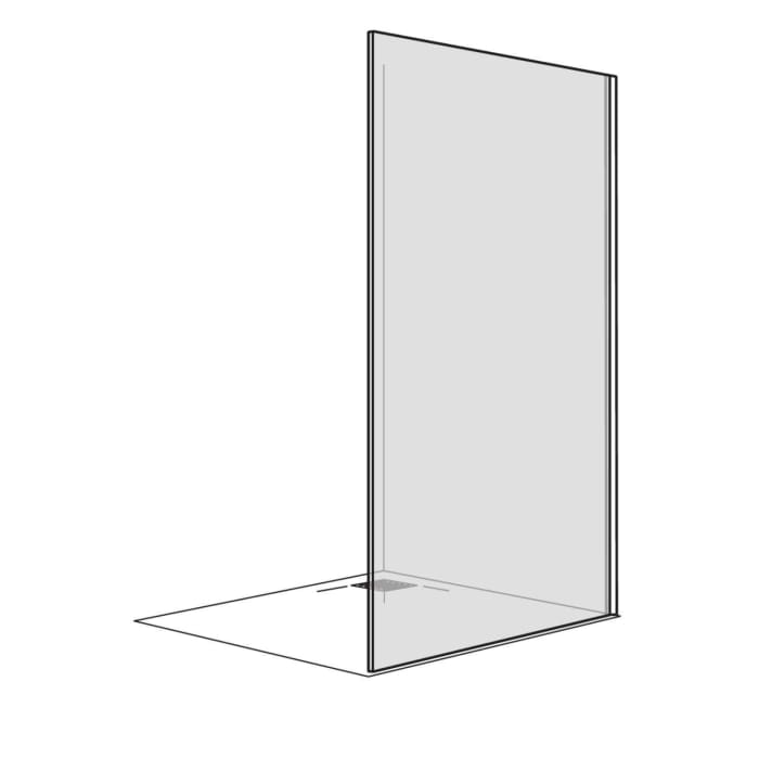 DUSCHOLUX Air 2 Walk-In Duschwand, Anschlag rechts mit Aufputz Wandprofil, Maßanfertigung bis 120 x 220 cm