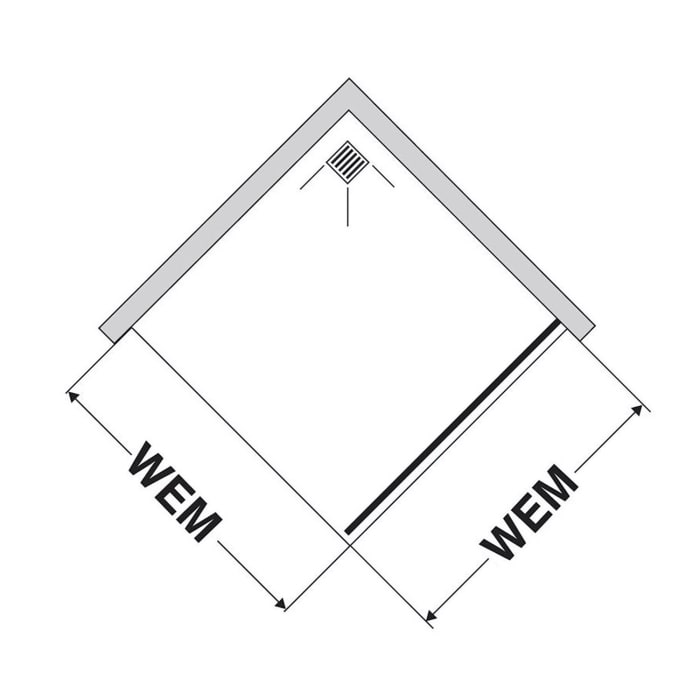DUSCHOLUX Air 3 Walk-In Duschwand, Anschlag rechts, Maßanfertigung bis 200 x 220 cm