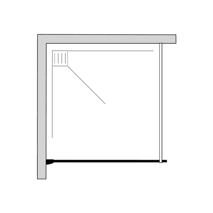 DUSCHOLUX Allegra Walk-In Duschwand, Anschlag links mit Traverse, 160 x 200 cm, mit CareTec Pro-Beschichtung