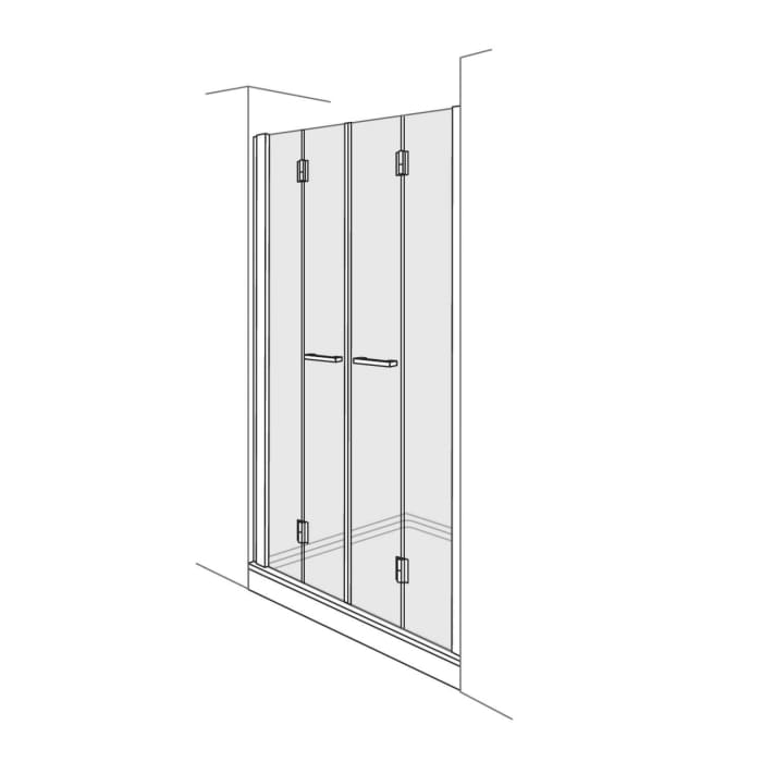DUSCHOLUX Bella Vita 3 Drehfalttür 4-teilig 170 x 200 cm für Nische, mit CareTec Pro-Beschichtung