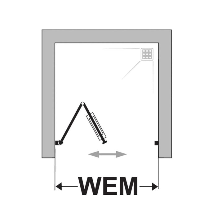 DUSCHOLUX Bella Vita 3 Drehfalttür Maßanfertigung bis 91 x 200 cm für Nische Türanschlag links, mit CareTec Pro-Beschichtung