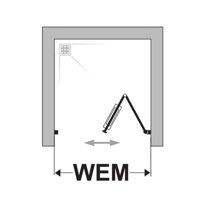 DUSCHOLUX Bella Vita 3 Drehfalttür 70 x 200 cm für Nische Anschlag rechts, mit CareTec Pro-Beschichtung