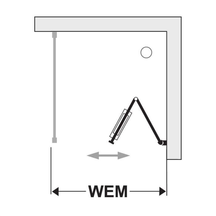 DUSCHOLUX Bella Vita 3 Drehfalttür Maßanfertigung bis 91 x 200 cm für Seitenteil, Anschlag rechts mit CareTec Pro-Beschichtung