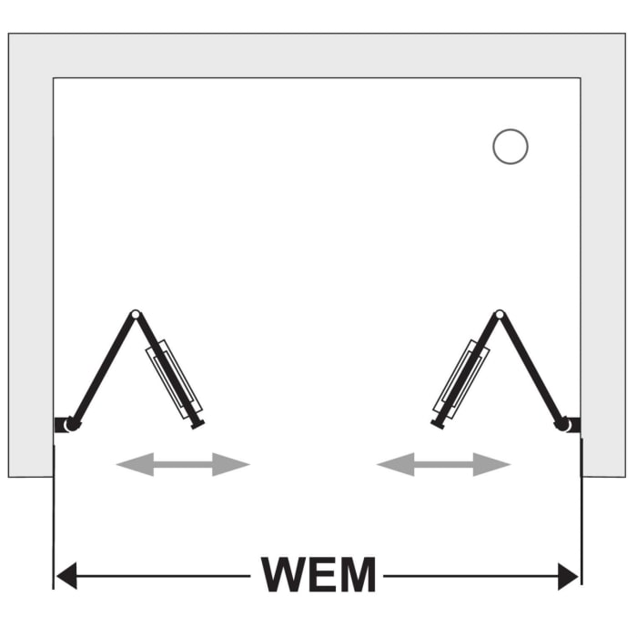DUSCHOLUX Bella Vita 3 Drehfalttür 4-teilig Maßanfertigung bis 200 x 200 cm für Nische, mit CareTec Pro-Beschichtung