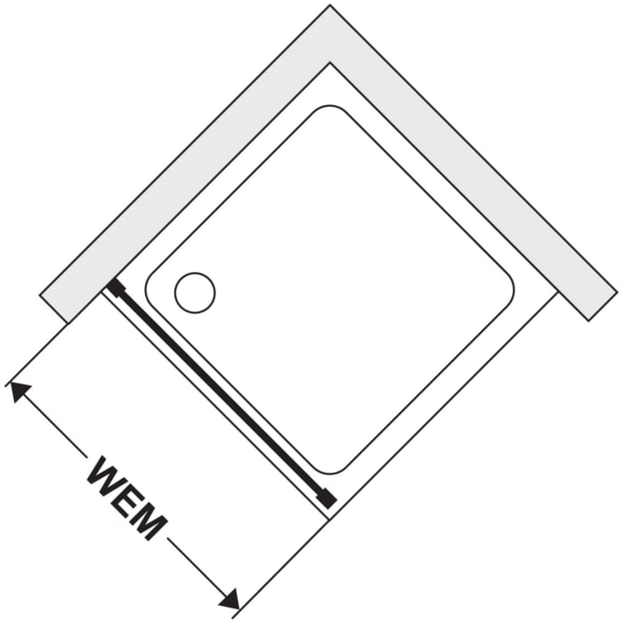 DUSCHOLUX Bella Vita 3 Seitenteil links 70 x 200 cm, mit CareTec Pro-Beschichtung