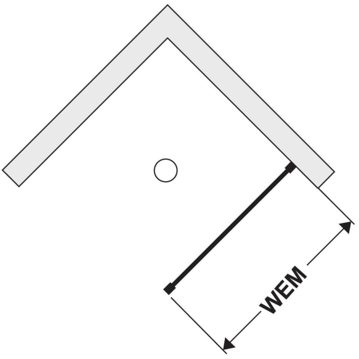 DUSCHOLUX Bella Vita 3 Seitenteil rechts 80 x 200 cm, mit CareTec Pro-Beschichtung