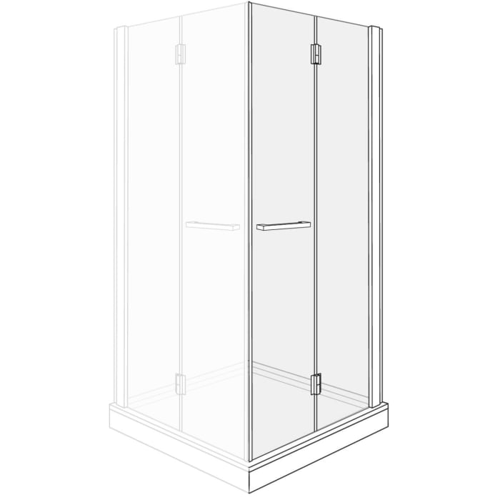 DUSCHOLUX Bella Vita 3 Drehfalttür 100 x 200 cm für Eckeinstieg, Anschlag rechts mit CareTec Pro-Beschichtung