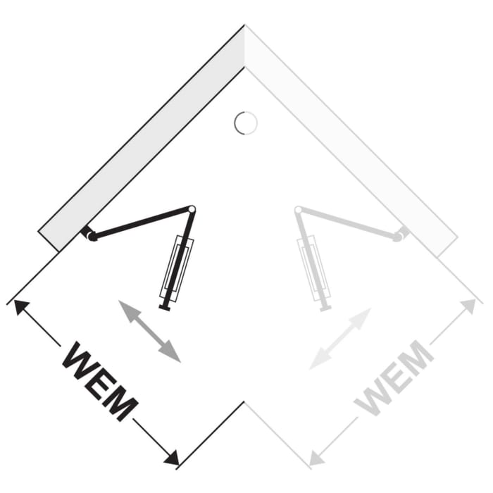 DUSCHOLUX Bella Vita 3 Drehfalttür 90 x 200 cm für Eckeinstieg, Anschlag links mit CareTec Pro-Beschichtung