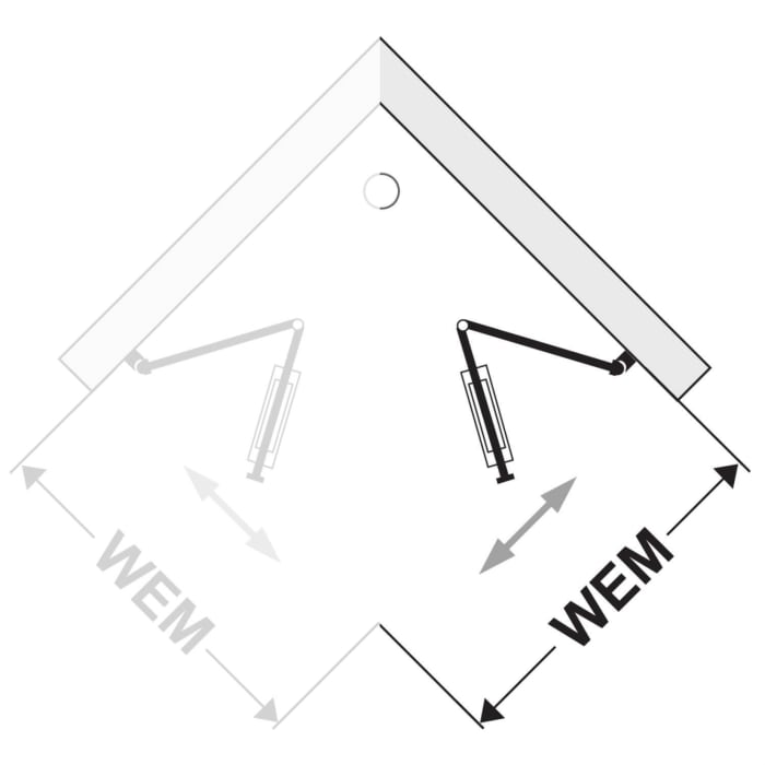 DUSCHOLUX Bella Vita 3 Drehfalttür 70 x 200 cm für Eckeinstieg, Anschlag rechts mit CareTec Pro-Beschichtung