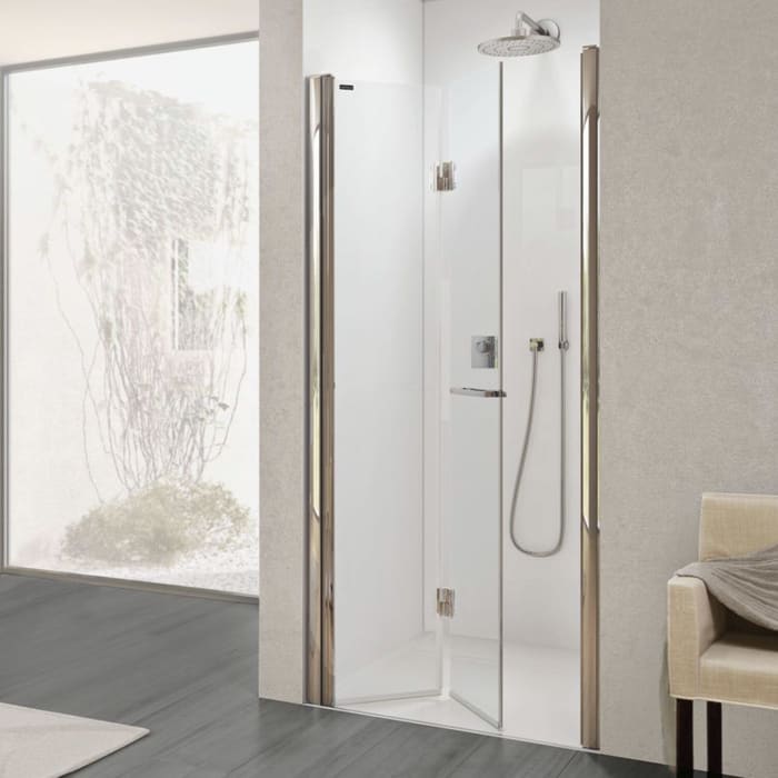 DUSCHOLUX Bella Vita 3 Drehfalttür 80 x 200 cm für Nische Türanschlag links, mit CareTec Pro-Beschichtung