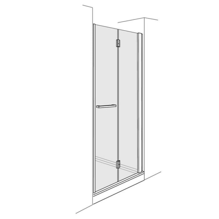 DUSCHOLUX Bella Vita 3 Drehfalttür 120 x 200 cm für Nische Türanschlag rechts, mit CareTec Pro-Beschichtung