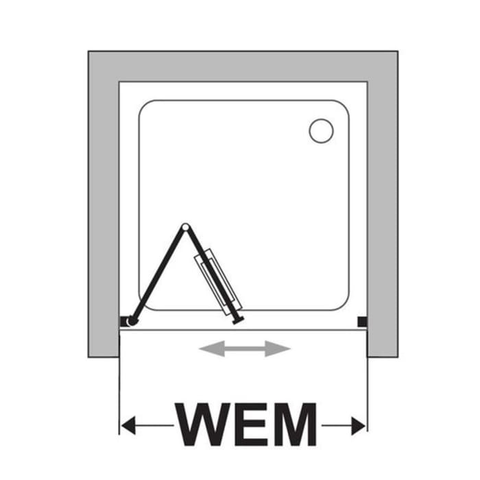DUSCHOLUX Bella Vita 3 Drehfalttür 75 x 200 cm für Nische Türanschlag links, mit CareTec Pro-Beschichtung