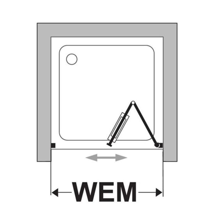 DUSCHOLUX Bella Vita 3 Drehfalttür 100 x 200 cm für Nische Türanschlag rechts, mit CareTec Pro-Beschichtung