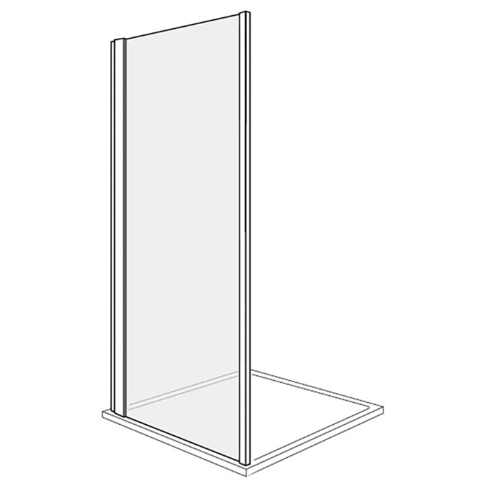 DUSCHOLUX Bella Vita 3 Seitenteil links Maßanfertigung bis 120,5 x 200 cm verkürzt freihängend zur Kombination mit Pendeltür und Drehfalttür, mit CareTec Pro-Beschichtung