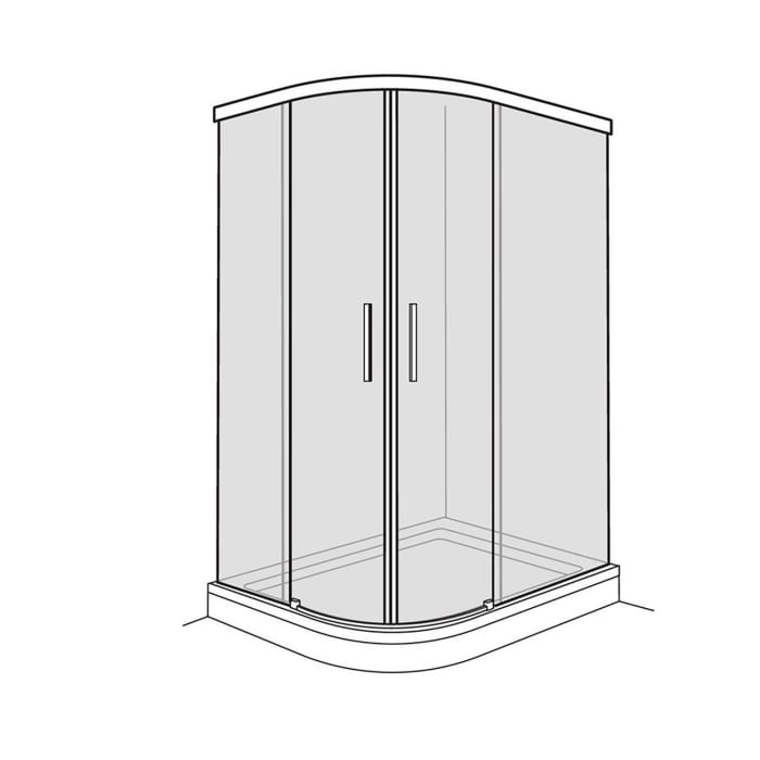 DUSCHOLUX Bella Vita 3 Plus Runddusche asymmetrisch mit Schiebetür Maßanfertigung bis B: 90 x 100 H: 200 cm, Mod. 804