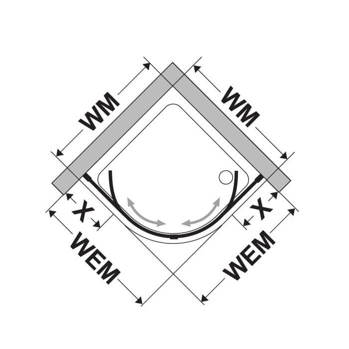 DUSCHOLUX Bella Vita 3 Plus Runddusche mit Schiebetür Maßanfertigung bis B: 90 x 90 H: 210 cm, Mod. 500