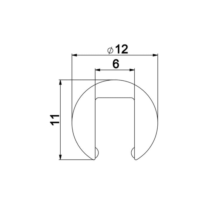 DUSCHOLUX Piccolo Duo Ersatz-Griffprofil 210 cm